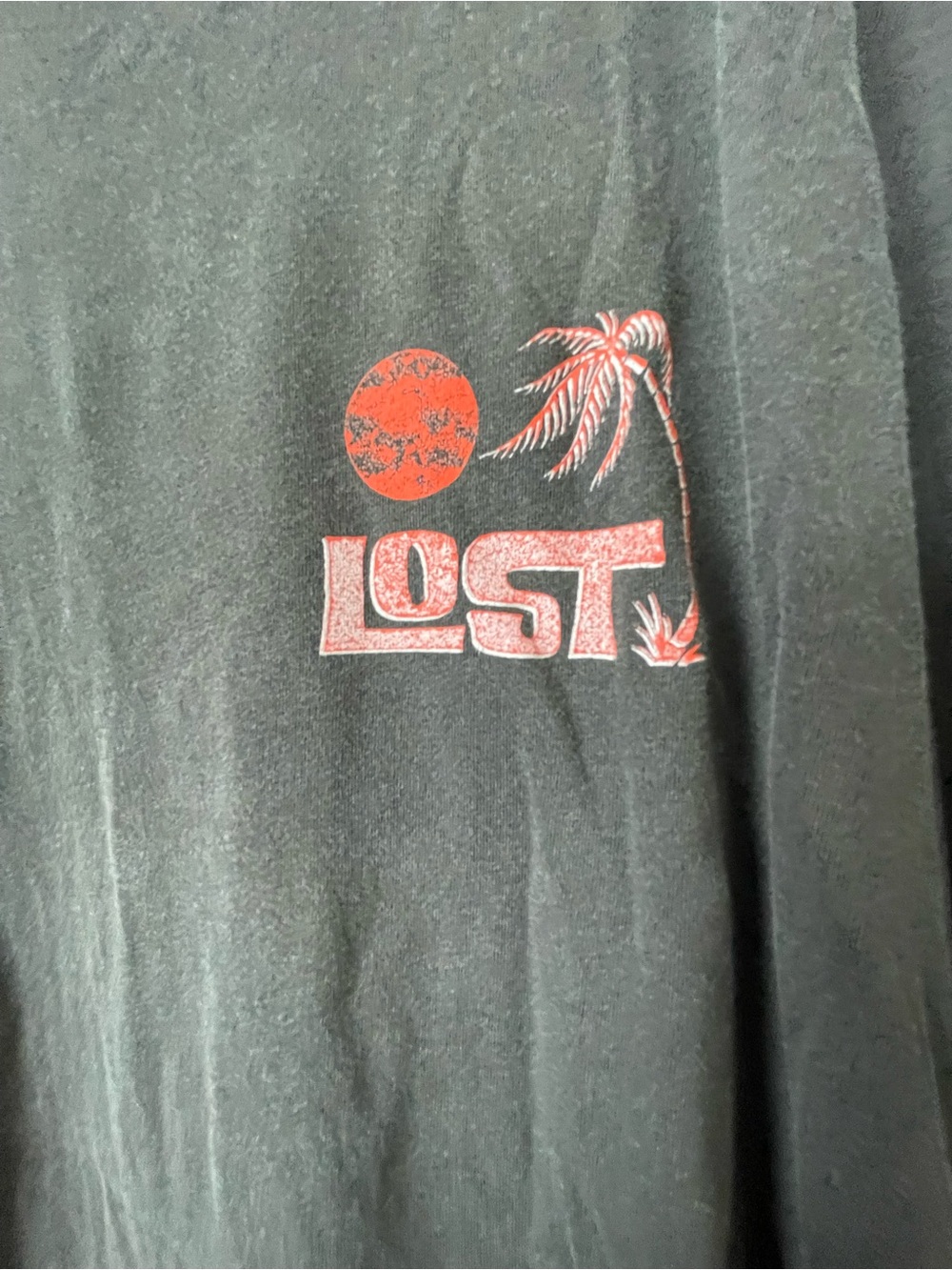 Lost Skateboards T-Shirt Sz Large Skeleton Graphic Retro Short Sleeve Mens Gray